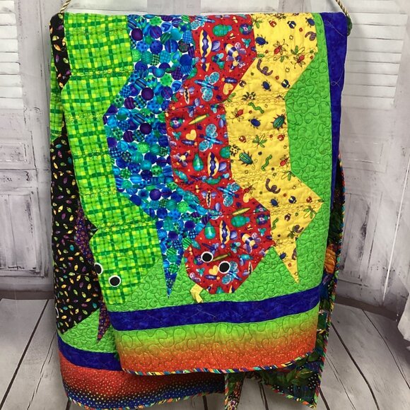 Handmade Snake Quilt Kids Blanket - Picture 7 of 11